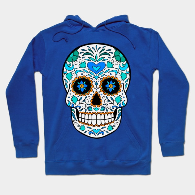 Sugar Skull Art Hoodie by InshynaArt